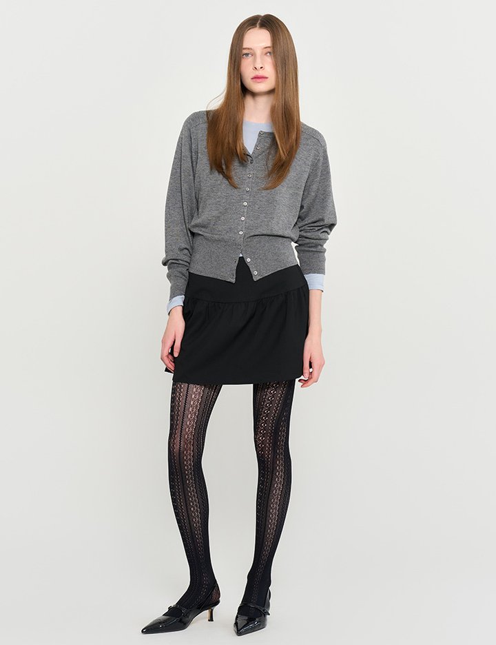 [제너럴아이디어] 시그니처 울 크루넥 가디건 CHARCOAL / WBD3L04511