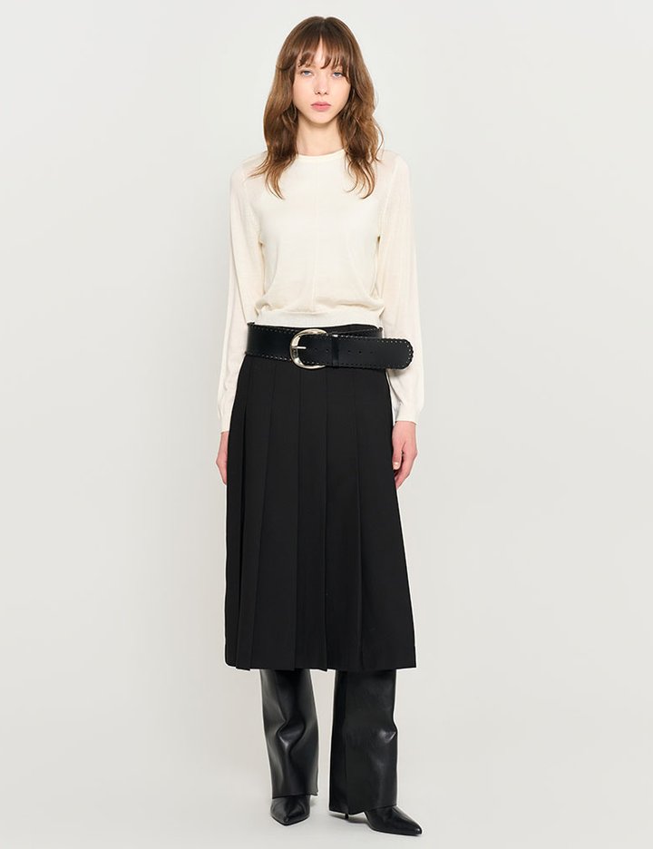 [제너럴아이디어] 울 블렌드 텐셀 핀턱 풀오버 IVORY / WBD3L05504