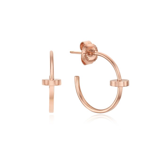 [티르리르] 청키 미니 후프 실버핑크 귀걸이 TESSVP13154M