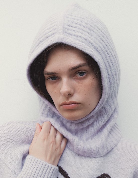[벤시몽] 울 니트 바라클라바 - 라벤더