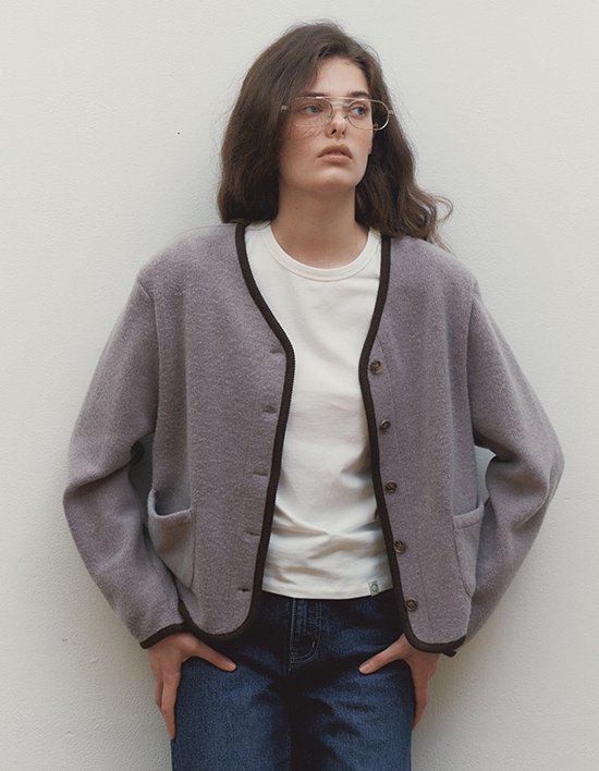 [벤시몽] 클래식 니트 자켓 - 라이브 브라운