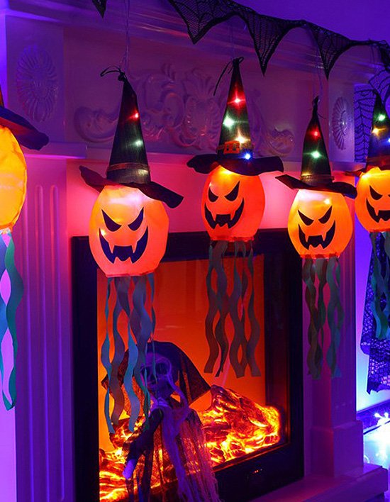 [파티쇼] LED할로윈가랜드3M 대형호박 (세트)