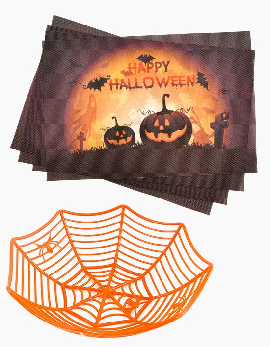 [파티쇼] 할로윈 테이블매트 바구니 세트 4종 (택1)