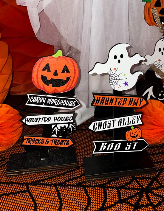 [파티쇼] 할로윈 원목 스탠드 표지판 2종 세트