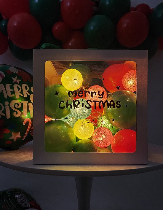 [파티쇼] 크리스마스 레터링 상자 LED 코튼볼라이트 세트 3종 (택1)