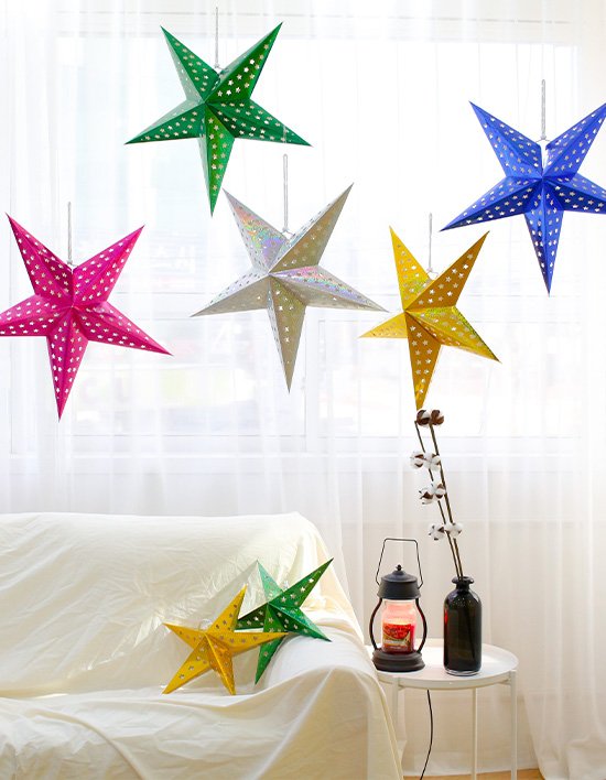 [파티쇼] 크리스마스 페이퍼 별 장식 7종 (택1)
