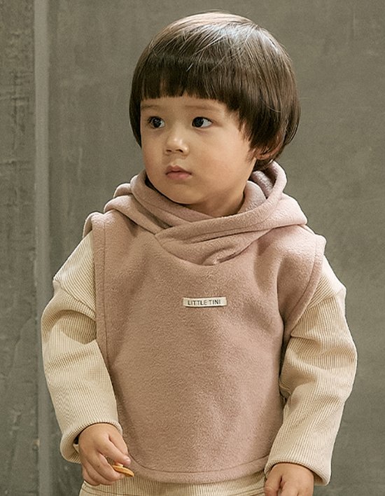 [리틀티니] 메이플 후드 베스트 브라운