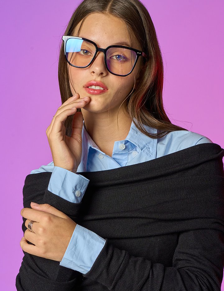 [콜릿] 빈티지 니트 오프숄더 레이어드 이너 긴팔티_블랙