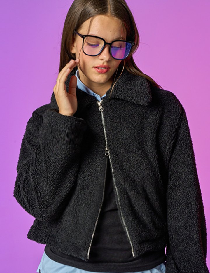 [콜릿] 카라 투웨이 집업 무스탕 자켓_BLACK(안감 후리스 양털 ver.)