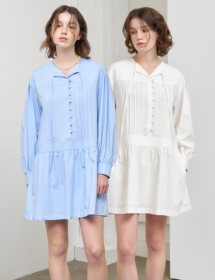 [제너럴아이디어] WOMAN 루즈핏 핀턱 원피스 3COL / WBE1L15501