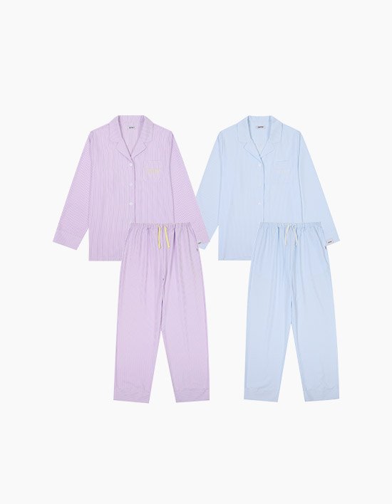 [에스프리] 남여공용 스트라이프 파자마 세트 택일
