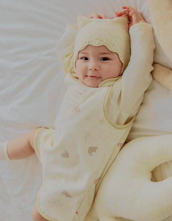 [리틀티니] 루루 수면 조끼 크림 (택1)