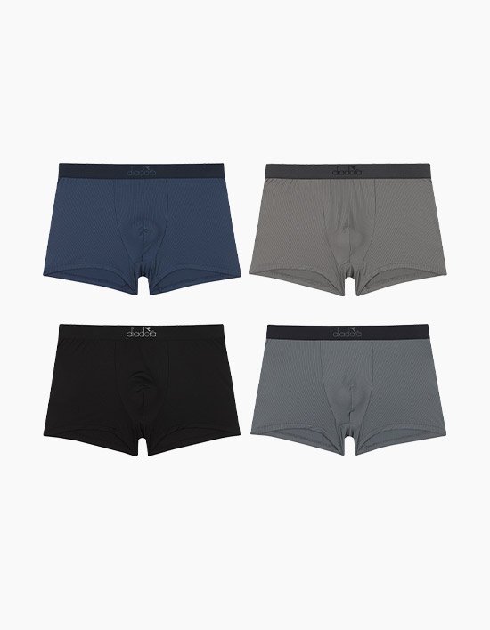 [디아도라] 남성 벤틸레이션 메쉬 소재 에센셜 드로즈 사각 팬티 4종 세트