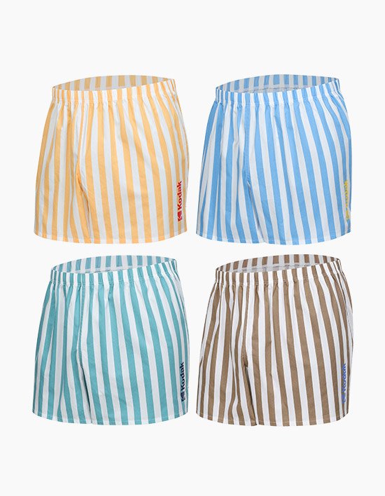 [코닥] 남성 스트라이프 프린트 코튼 소재 트렁크 사각 팬티 1종 택일