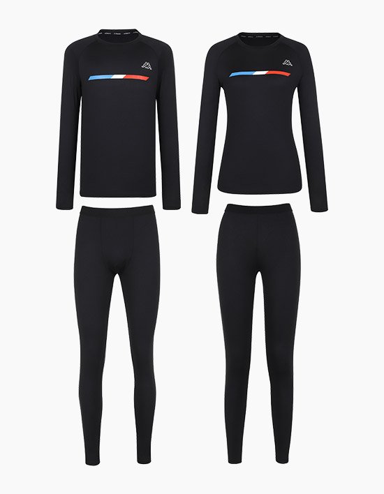 [카파] 남녀 래글런 초미세 기모 폴리 스판 동내의 내복 세트 택일