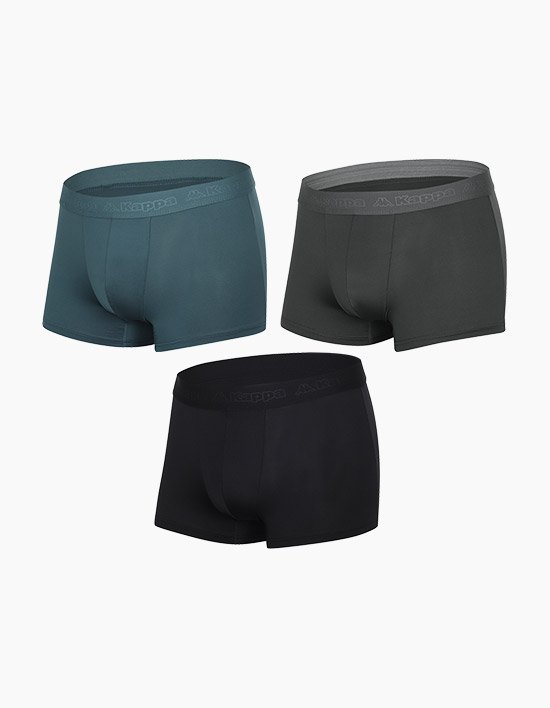 [카파] 남성 모던 컬러 로고 포인트 드로즈 사각 팬티 3종 세트