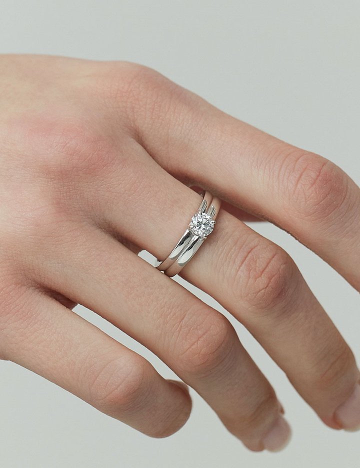 [이에르로르] 에센스 실버(W) 랩다이아 더블 반지 0.5CT