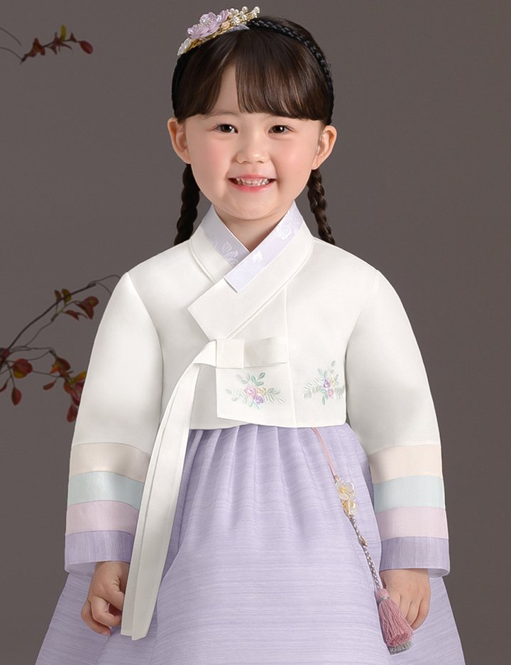 [더예한복] QT891-소담보라 여아한복 아동한복