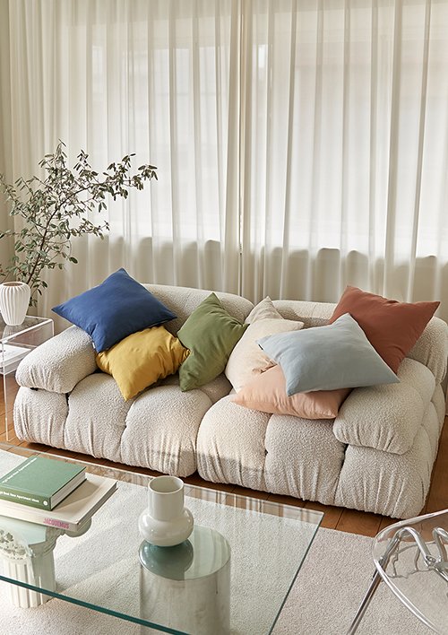 [데코뷰] 컴포트 솔리드 린넨 쿠션커버 6종(택1)