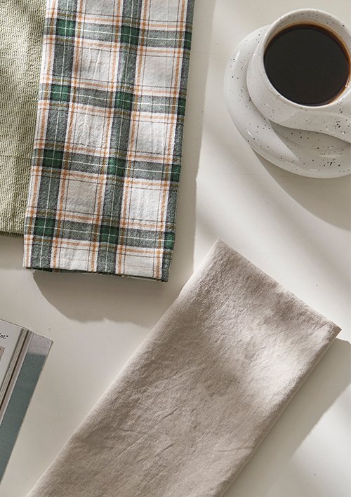 [데코뷰] 그린 체크 키친크로스 2종(택1)