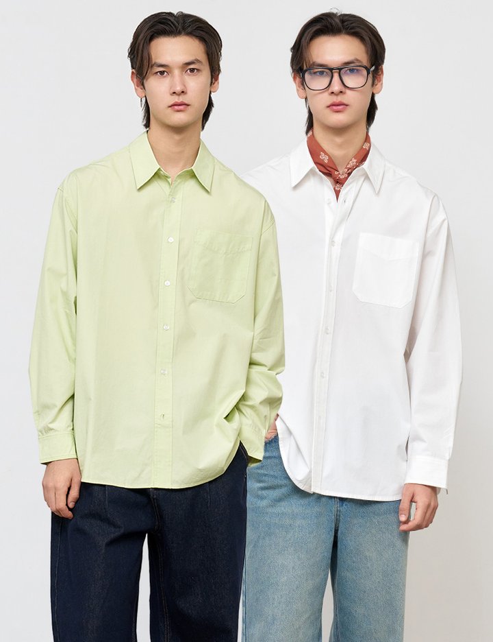 [제너럴아이디어] MAN 루즈핏 베이직 셔츠 3COL / SBE1M03001
