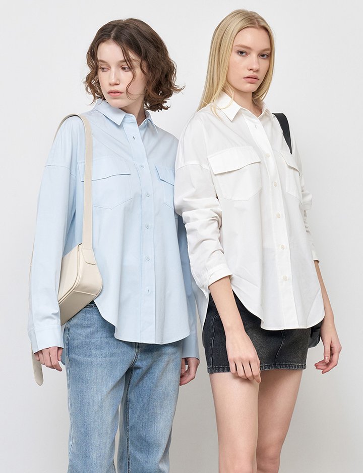 [제너럴아이디어] WOMAN 루즈핏 코튼 셔츠 4COL / WBE1L03503