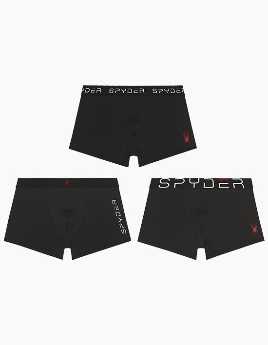 [스파이더] 남성 블랙 패키지 드로즈 사각 팬티 3종 세트