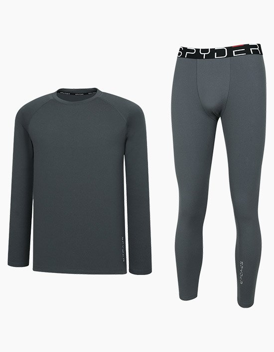 [스파이더] 남성 소프트 터치 상하의 내복 세트 다크 그레이