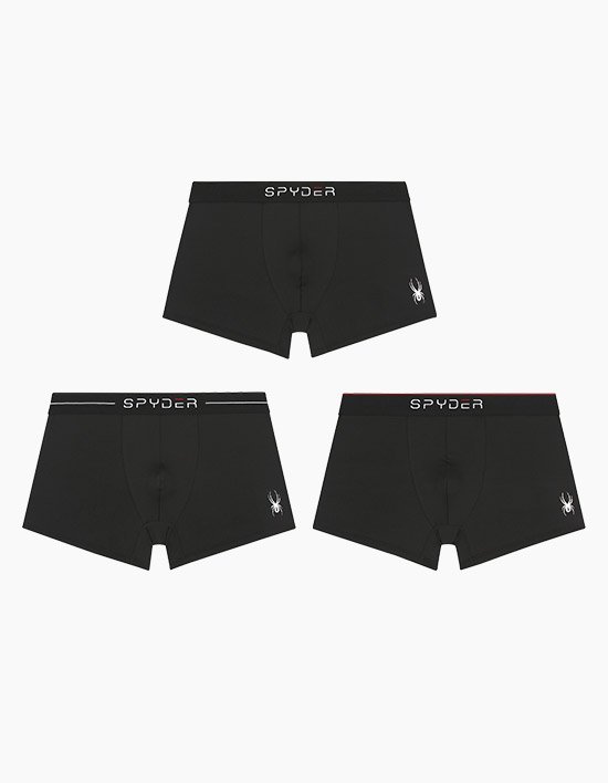 [스파이더] 남성 블랙 에디션 드로즈 사각 팬티 3종 세트