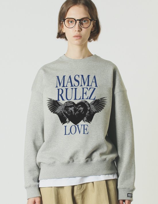 [마스마룰즈] 하트 오브 윙즈 스웻셔츠 _ 그레이