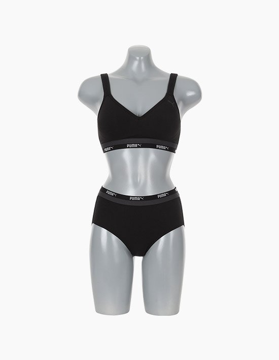 [푸마] 여성 맞춤 몰드 브라 팬티 세트 블랙