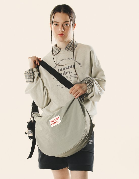 [마스마룰즈] 하프문 크로스백 그레이 (단품)