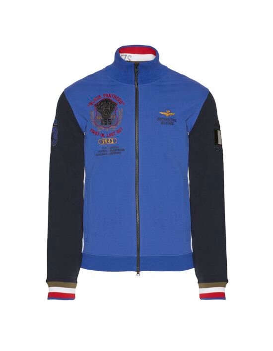 [메종 키츠네] 에어로노티카 밀리터리 배색 남성 집업 FE1645F313 94139