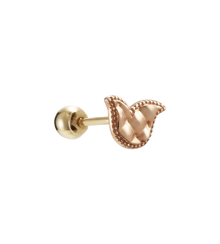 [티르리르] 14K 핑크골드 퀼팅 튤리 피어싱 TEPK4P00282M(PC)-3 (단품)