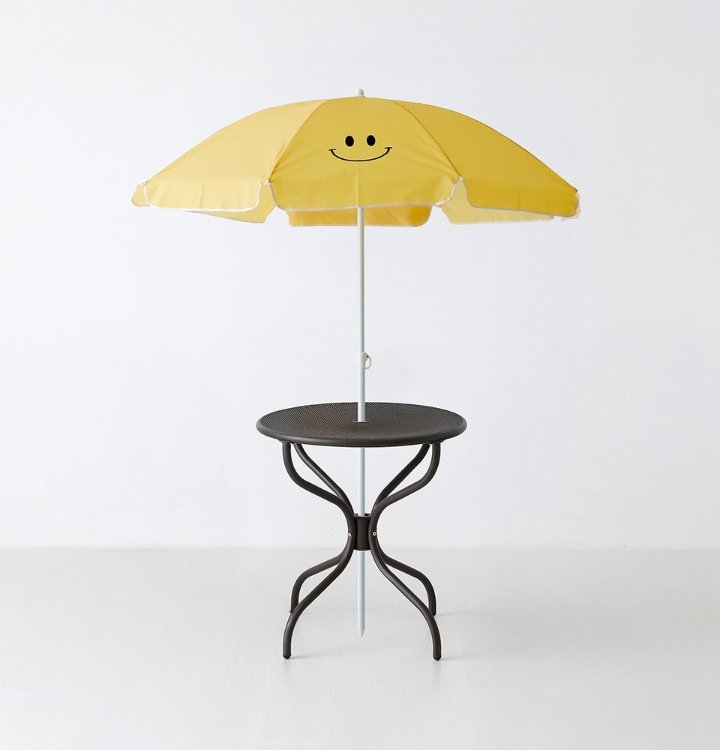 [마켓비] [기획세트] ROMIL 스마일 파라솔 옐로우+BIELLA 빈티지테이블 그레이