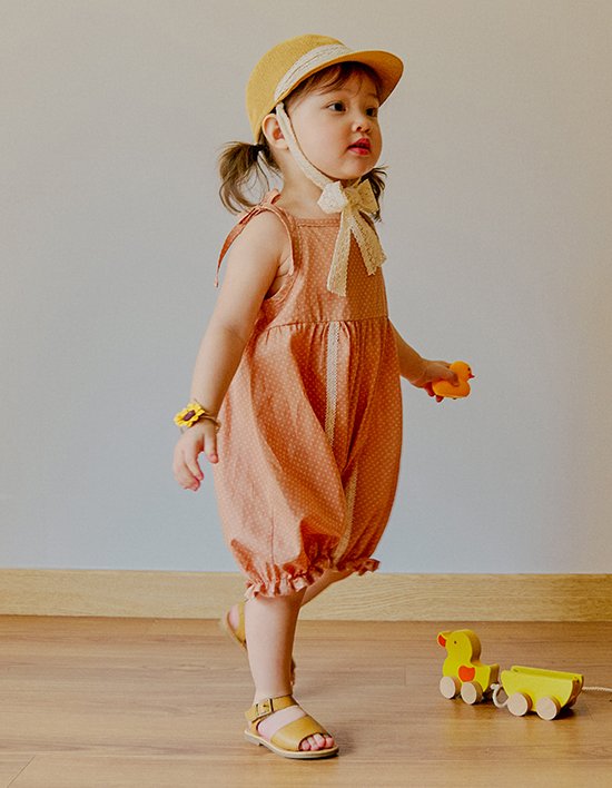 [리틀티니] 에이나 멜빵 팬츠_오렌지 브라운 (택1)