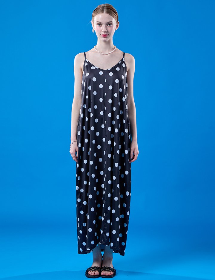 [콜릿] 레이어드 브이넥 도트 맥시 여름 나시원피스 (BLACK) KCL.