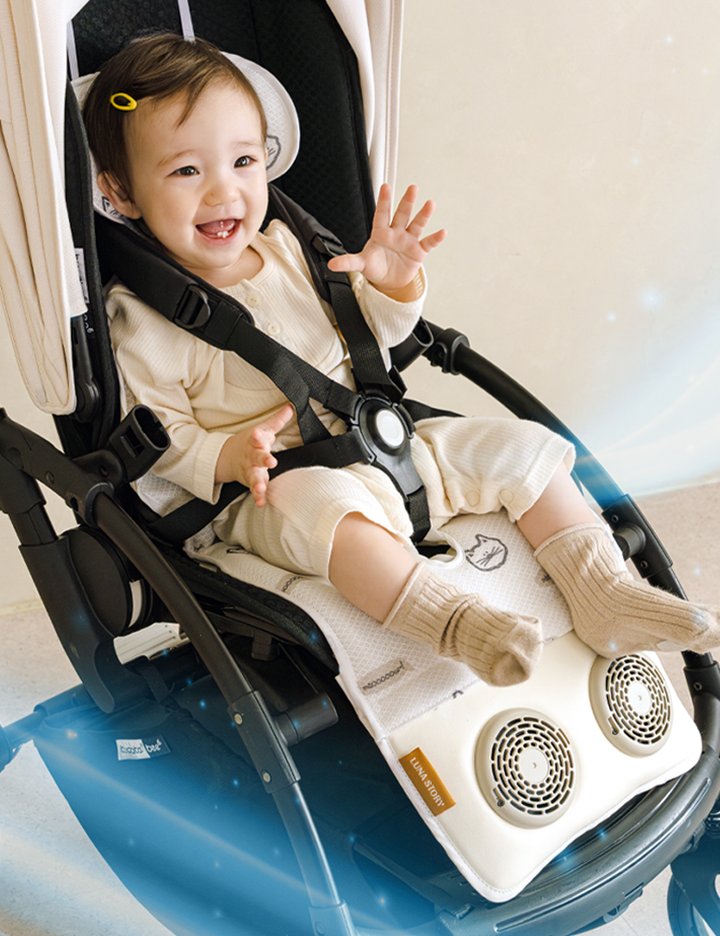 [루나스토리] 간편세탁 듀얼팬 유모차 통풍 쿨시트 라이너