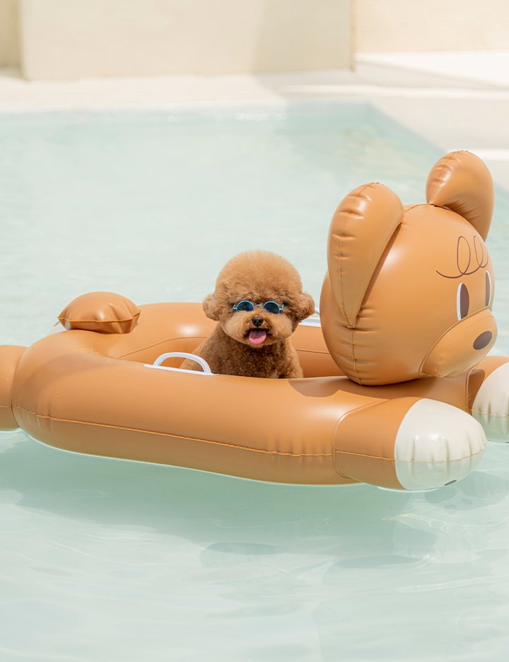 [펫트리움] 뽀송이 강아지 튜브 애견 물놀이 수영 용품