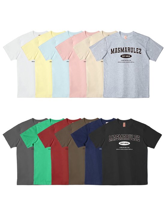 [마스마룰즈] 시그니처 로고 쿨 코튼 티셔츠 12컬러 (택 1)