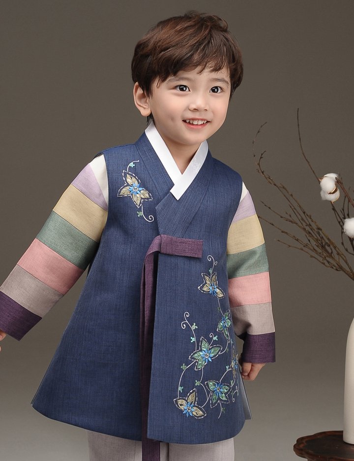 [더예한복] QT188-해율곤색 남아한복 아동한복