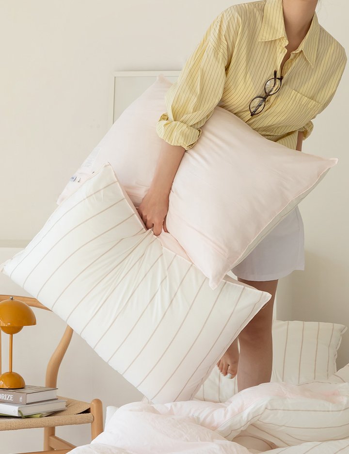 [데일리라이크] 릴리코 알러지케어 순면 60수 스트라이프 베개커버 3종 (택1)