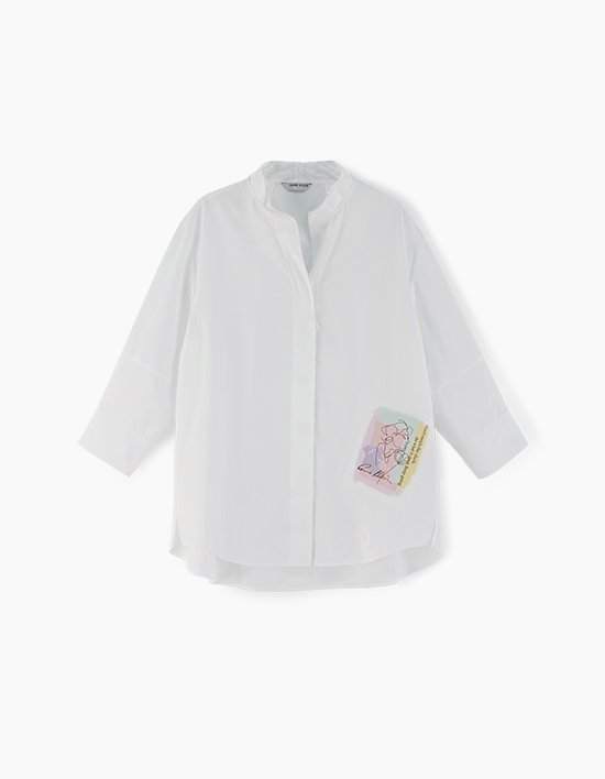 [앤클라인]러플 프린팅 패치 셔츠 S5HM96