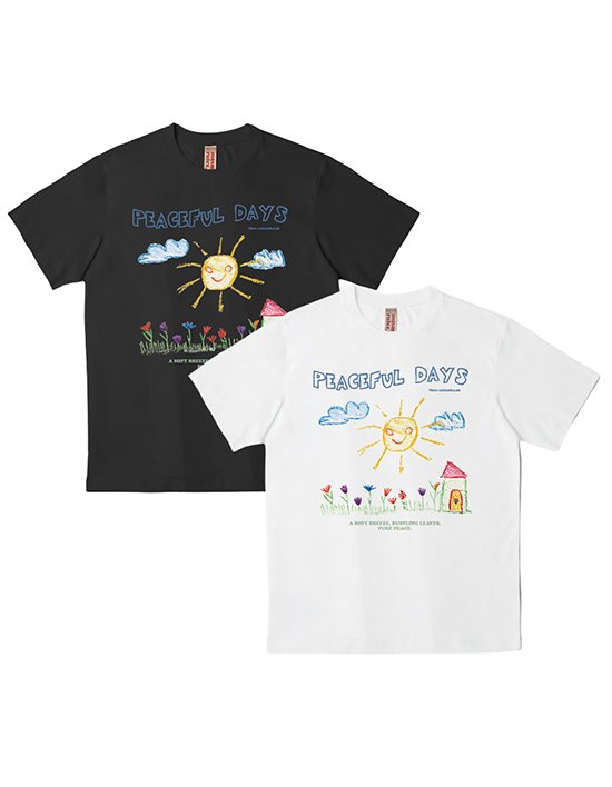 [마스마룰즈] 피스 데이즈 쿨 코튼 티셔츠 2컬러 (택 1)