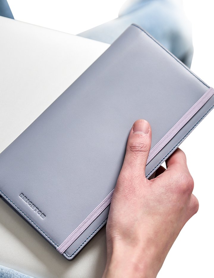 [브라이튼] 브릭 가죽 트래블월렛 여권케이스 RFID차단 안티스키밍 가족 카드 홀더 장지갑 (라이트블루)