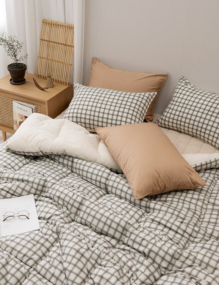 [샤이닝홈] 더블리 허그미 소프트마이크로 체크 차렵이불 Q 4종 (택1)