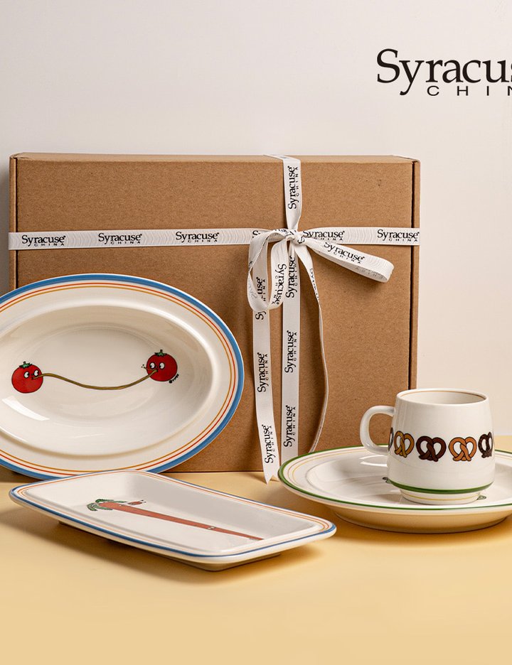 [시라쿠스][선물포장] 메이플 X 이피 1인 티타임 그릇 접시 세트 2P (접시1+머그1)