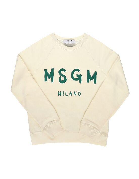[MSGM] 엠에스지엠 브러시드 로고 맨투맨 아이보리 3741MDM513 247799 02