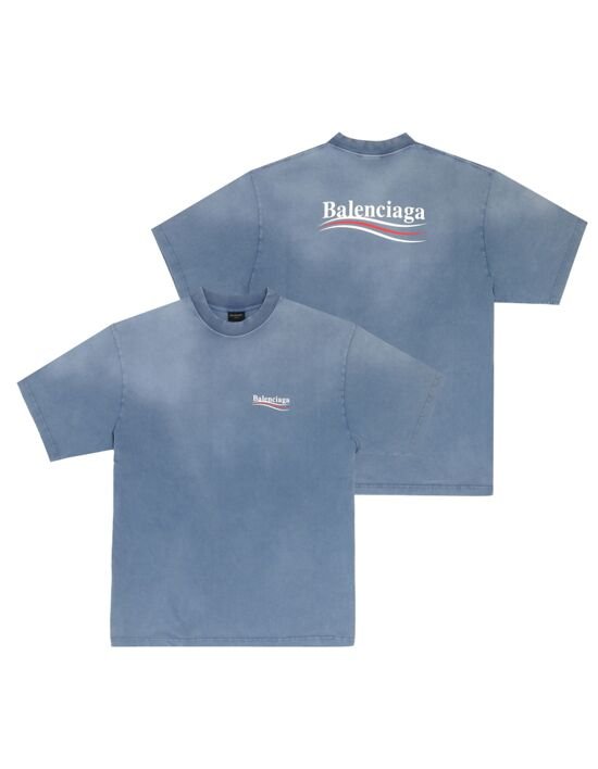 [발렌시아가] 764235 TIV52 9798 폴리티컬 크랙 아트워크 남성 반팔티