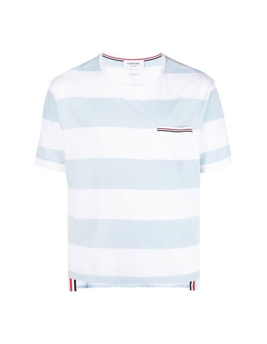 [톰브라운] 포켓 RWB 트리밍 럭비 스트라이프 반팔티 MJS201A J0049 452